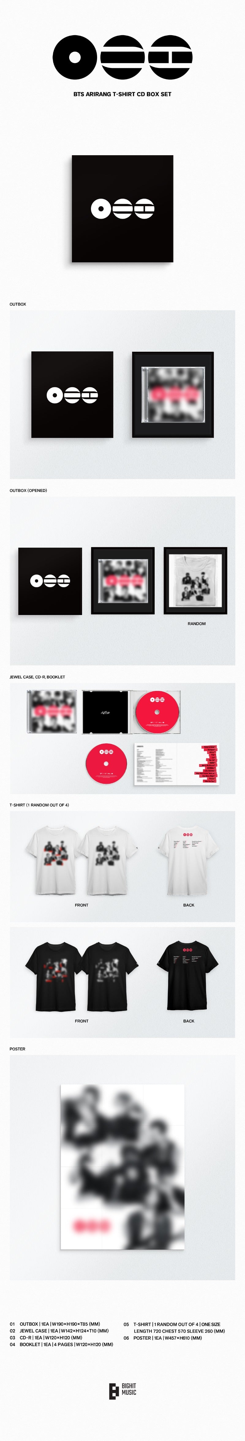 BTS The 5th Album - ARIRANG (T-shirt CD Box Set)