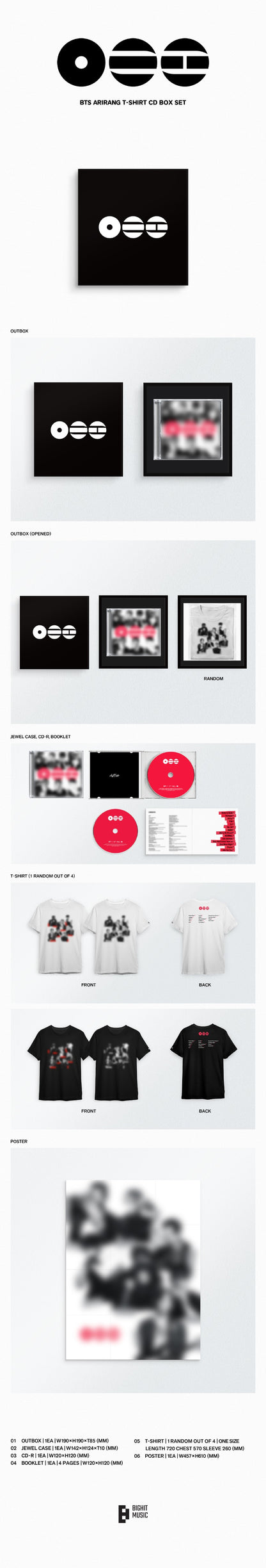 BTS The 5th Album - ARIRANG (T-shirt CD Box Set)
