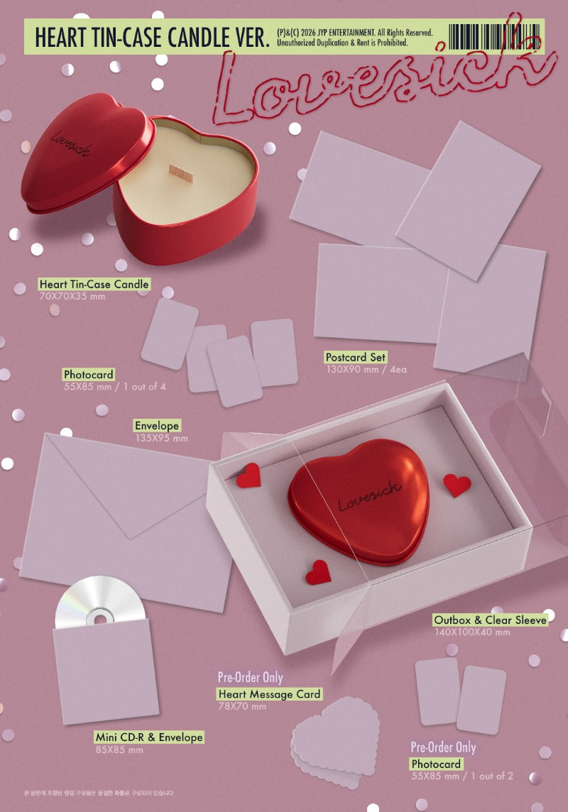 PRE-ORDER: CHAERYEONG (ITZY) 1st Mini Album - Lovesick (Heart Tin-Case Candle Ver.)