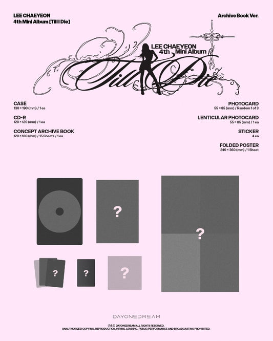 PRE-ORDER: LEE CHAEYEON 4th Mini Album - Till I Die (Archive Book Ver.)