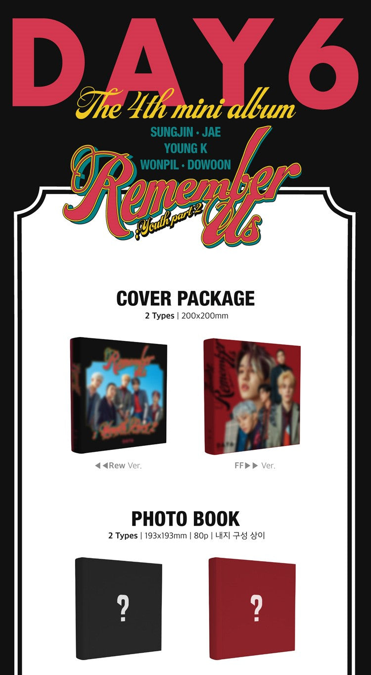 DAY6 4th Mini Album - Remember Us : Youth Part 2 (Random)