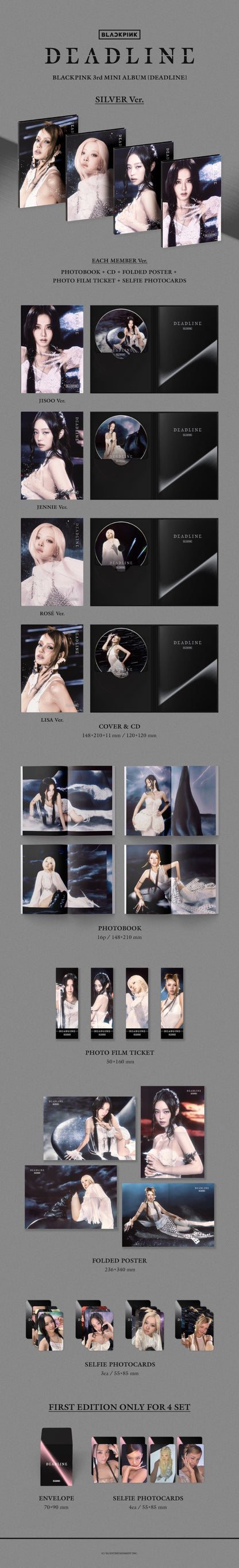BLACKPINK 3rd Mini Album - DEADLINE (SILVER Ver.)