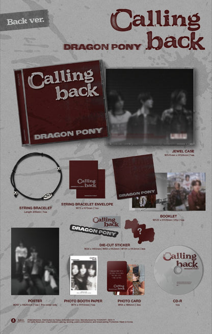 PRE-ORDER: Dragon Pony Single Album - Calling back (Random)
