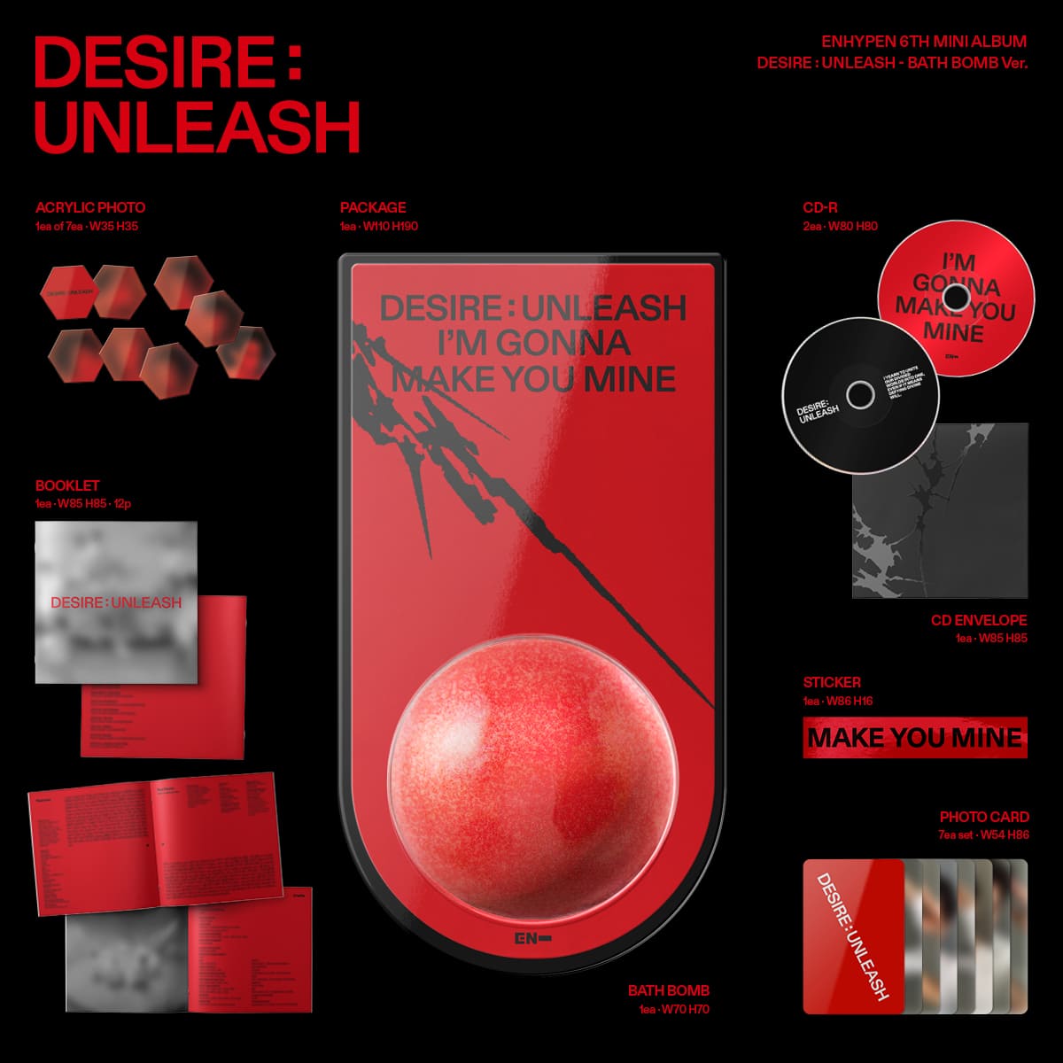 ENHYPEN 6th Mini Album – DESIRE : UNLEASH (BATH BOMB Ver.)