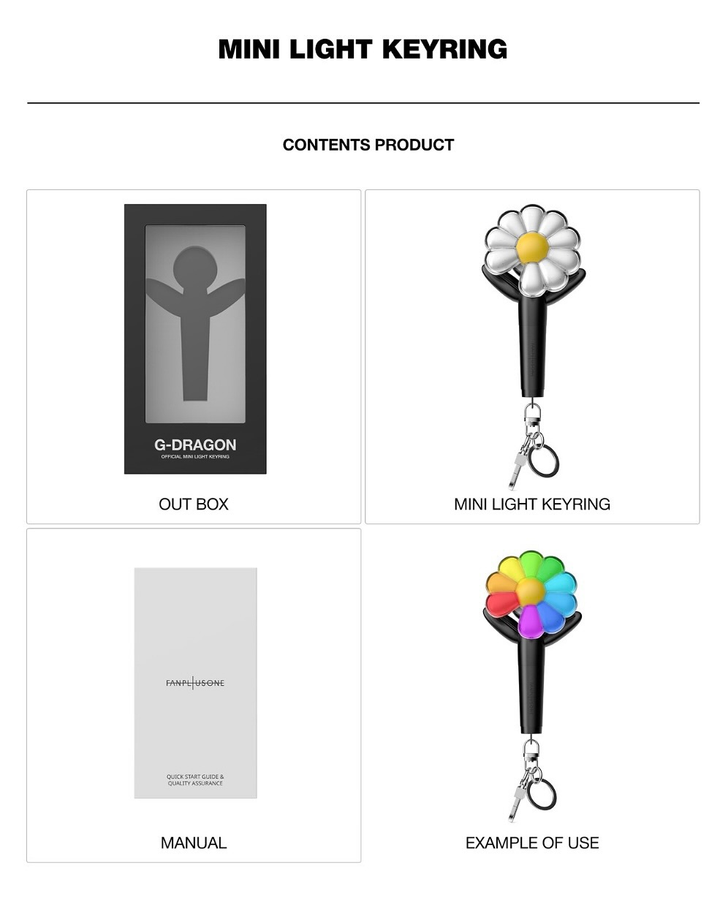 G-DRAGON - [Übermensch] MEDIA EXHIBITION OFFICIAL MD MINI LIGHT KEYRING (Black / Mint)