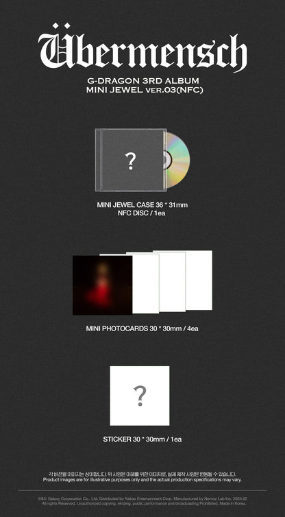 G-DRAGON 3rd Album – Übermensch (MINI JEWEL Ver.) (NFC) (Random)