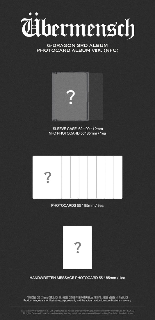 G-DRAGON 3rd Album – Übermensch (PHOTOCARD ALBUM Ver.) (NFC)