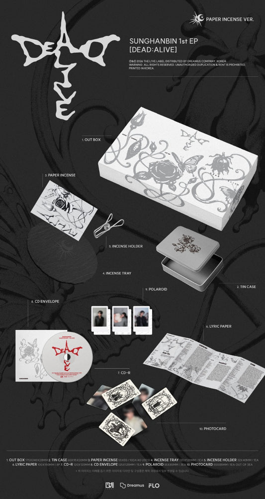 SUNG HANBIN (ZEROBASEONE) 1st EP Album - DEAD:ALIVE (Paper Incense Ver.)