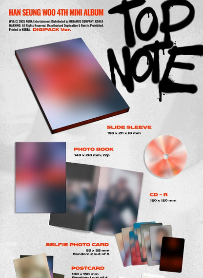 HAN SEUNGWOO 4th Mini Album – TOP NOTE (Digipack Ver.)