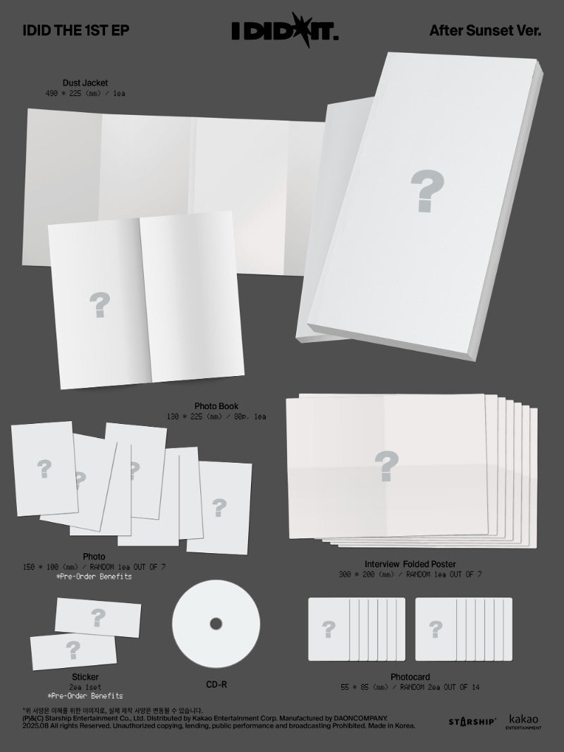 IDID The 1st EP – I did it (Yesterday Ver. / After Sunset Ver.) (Random)