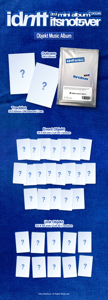 PRE-ORDER: idntt 3rd Mini Album - itsnotver (Objekt Music Album)