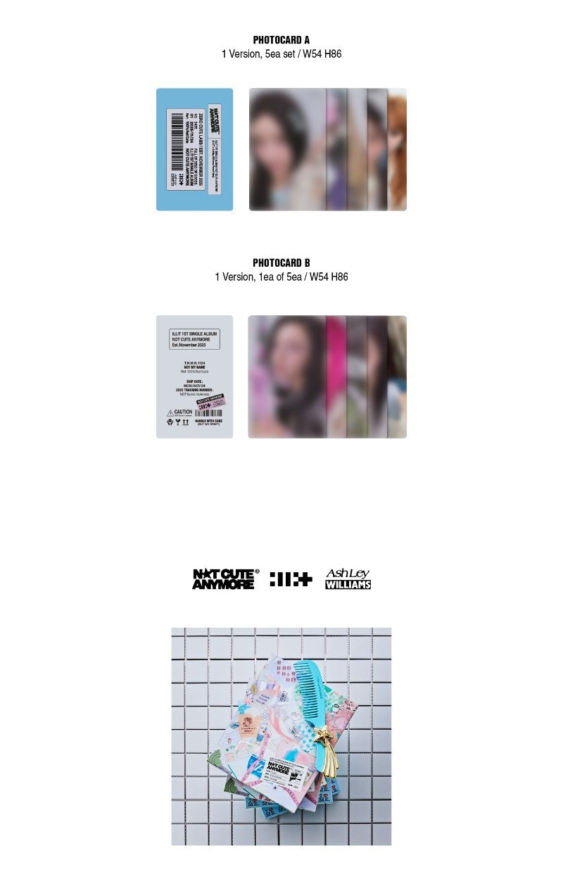 ILLIT 1st Single Album - NOT CUTE ANYMORE (ILLIT x Ashley Williams Pouch Ver.)