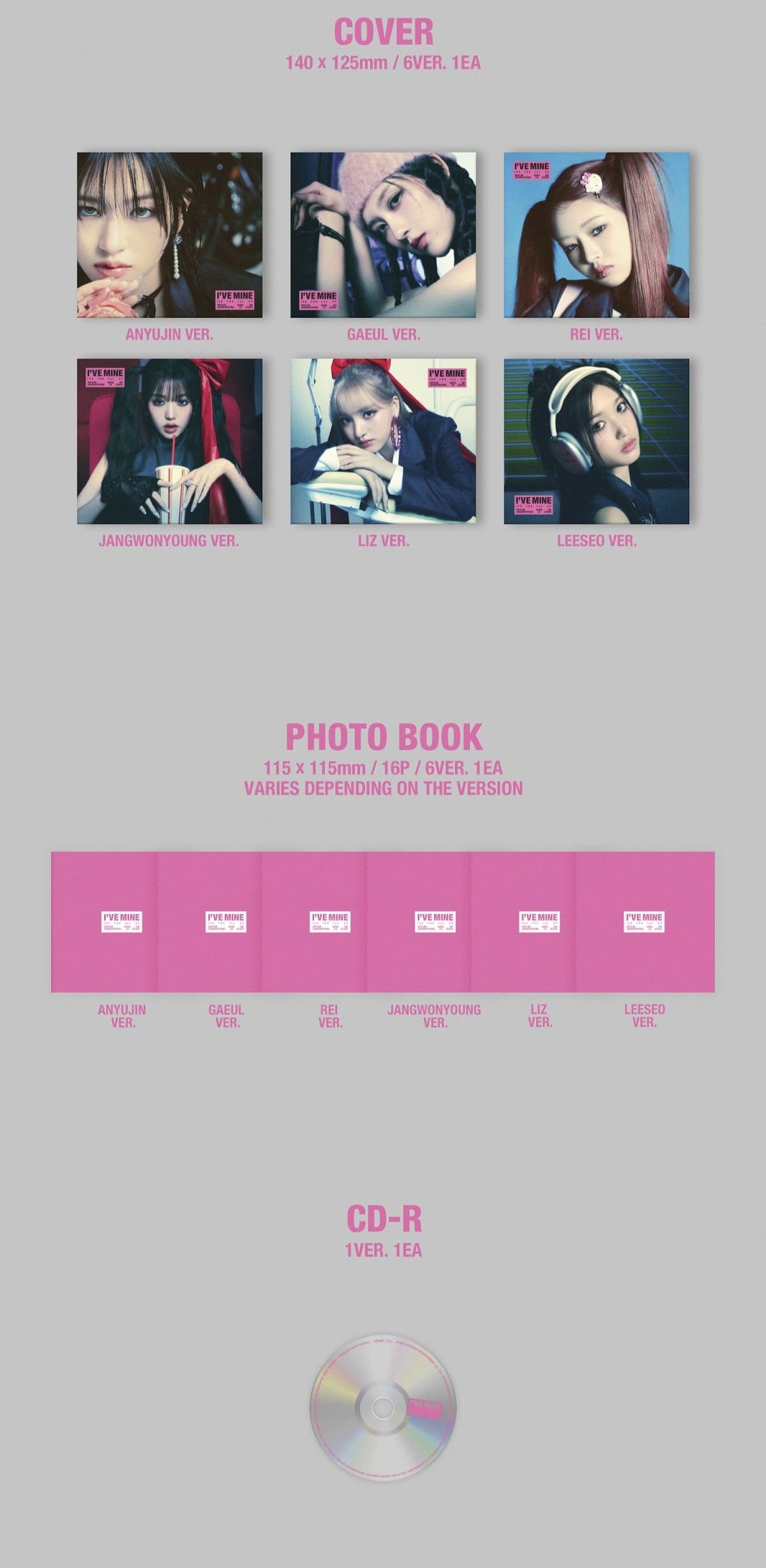 IVE 1st EP – I’VE MINE (Digipack Ver.) (Random)