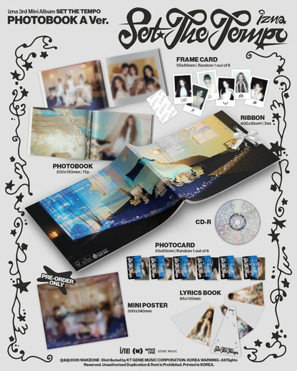 PRE-ORDER: izna 3rd Mini Album - SET THE TEMPO (Photobook Ver.) (Random)