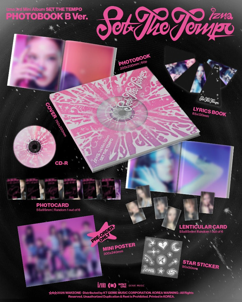 PRE-ORDER: izna 3rd Mini Album - SET THE TEMPO (Photobook Ver.) (Random)