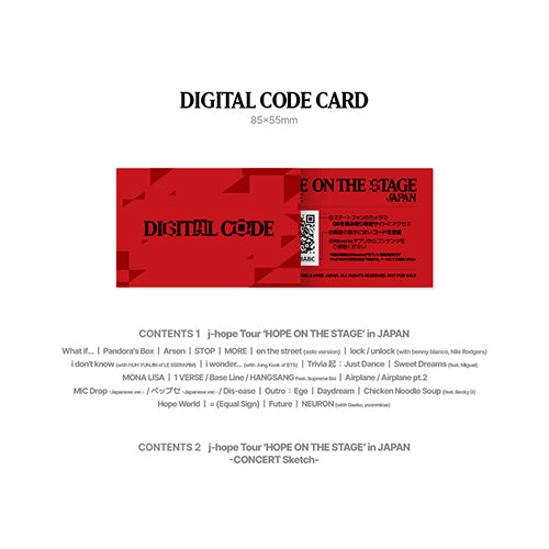 J-Hope Tour 'HOPE ON THE STAGE' in JAPAN Digital Code