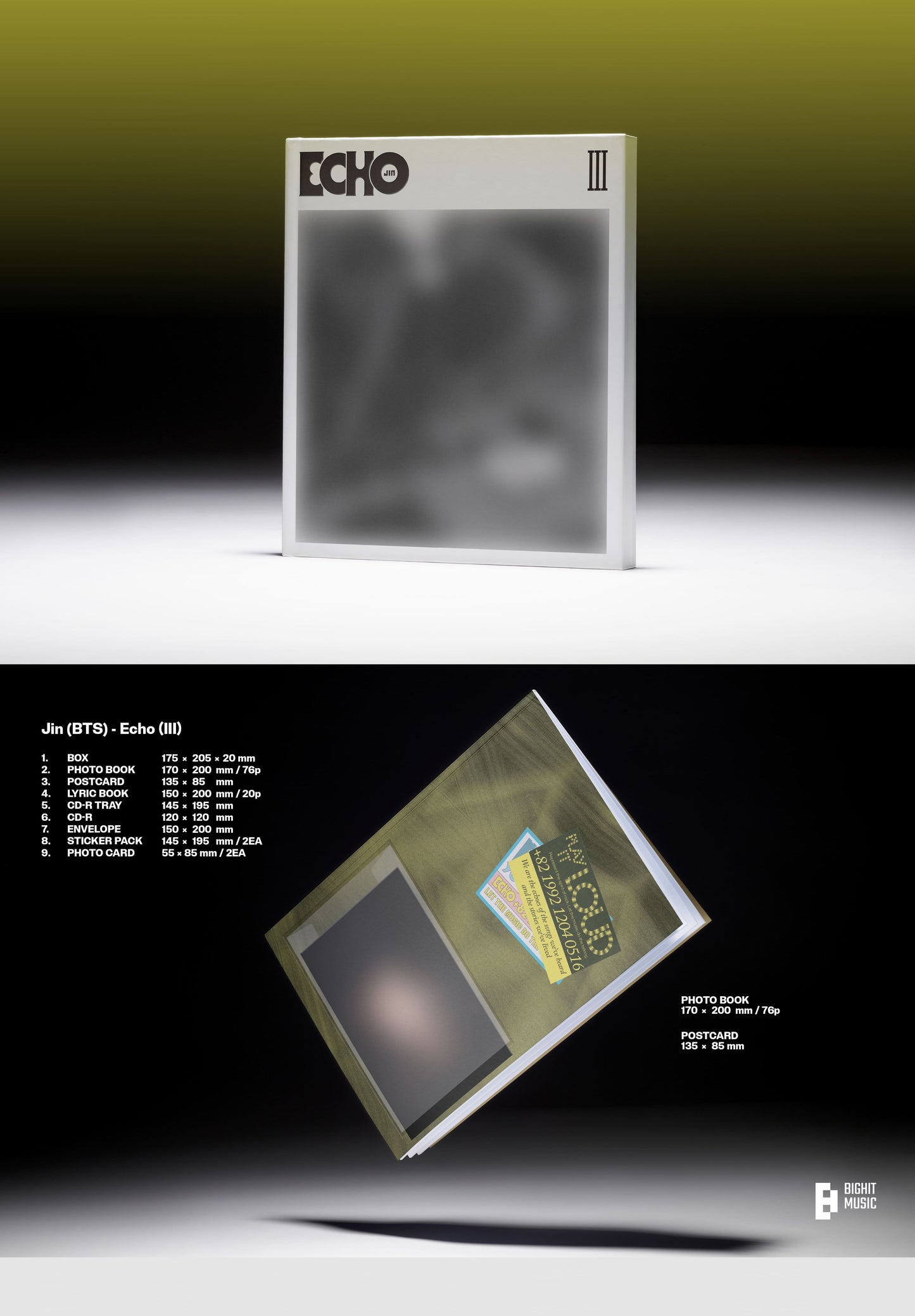 PRE-ORDER: Jin 2nd Solo Album – Echo (Random)