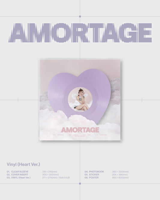 PRE-ORDER: JISOO Mini Album – AMORTAGE (Vinyl) (Heart Ver.)