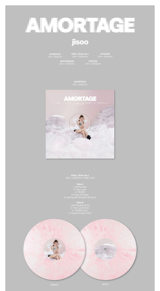 JISOO Mini Album – AMORTAGE (Vinyl) (Pink Ver.)