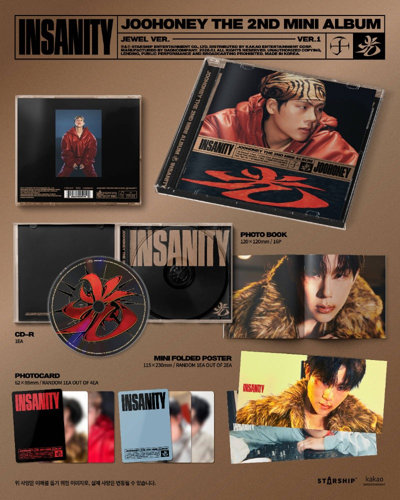JOOHONEY (Monsta X) The 2nd Mini Album - 光 (INSANITY) (Jewel Ver.) (Limited Edition) (Random)