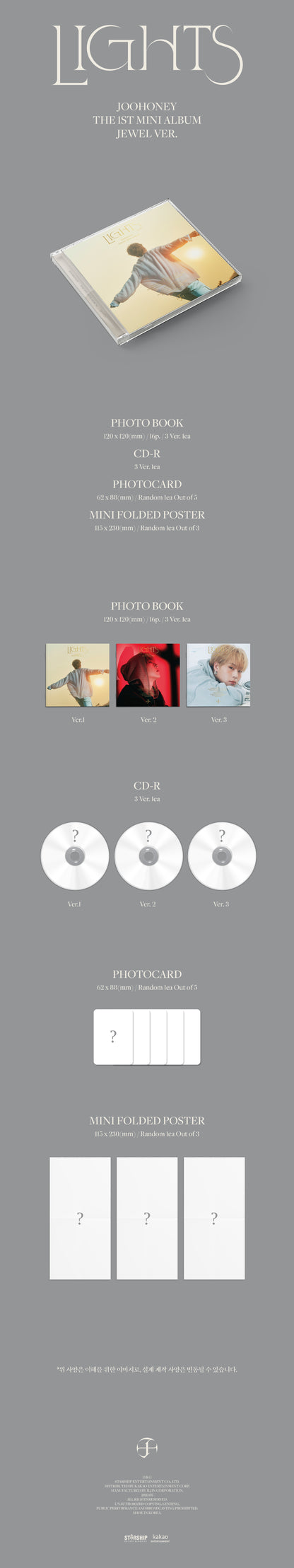 JOOHONEY Mini Album Vol. 1 - LIGHTS (Jewel Ver.) (Random)