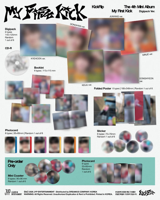 PRE-ORDER: KickFlip The 4th Mini Album - My First Kick (Digipack Ver.) (Random)
