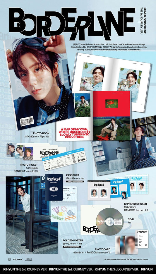 PRE-ORDER: KIHYUN 1st EP Album - BORDERLINE (The 3rd Journey Ver.)