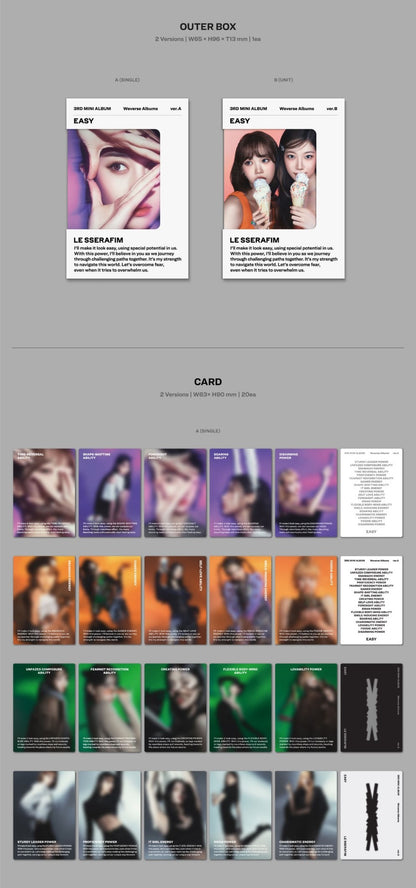 LE SSERAFIM Mini Album Vol. 3 – EASY (Weverse Albums Ver.) (Random)