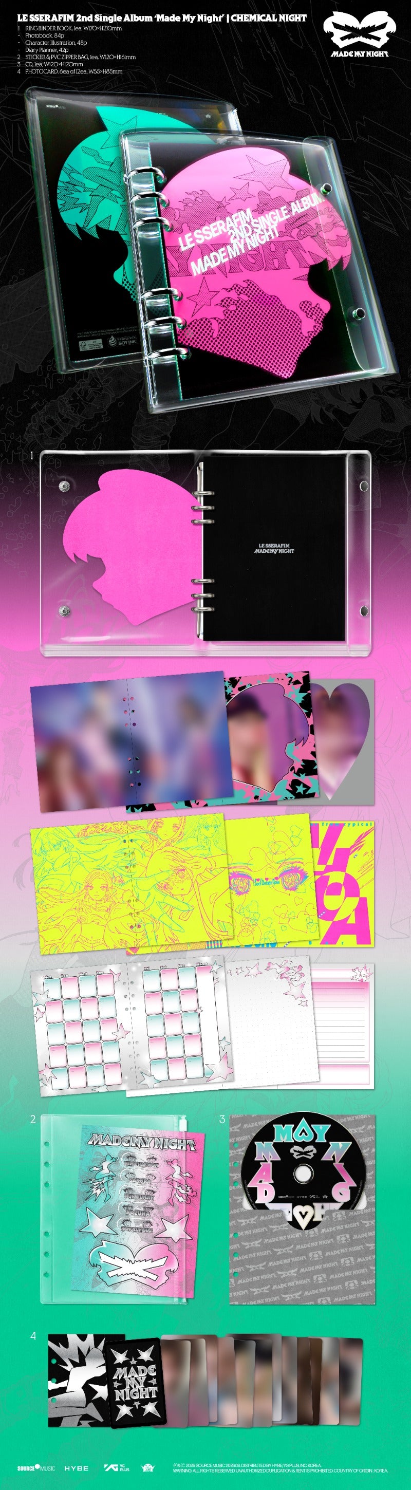 PRE-ORDER: LE SSERAFIM 2nd Single Album - Made My Night (Chemical Night ver.)