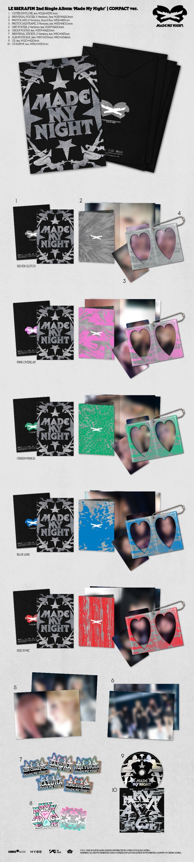 PRE-ORDER: LE SSERAFIM 2nd Single Album - Made My Night (Compact Ver.) (Random)