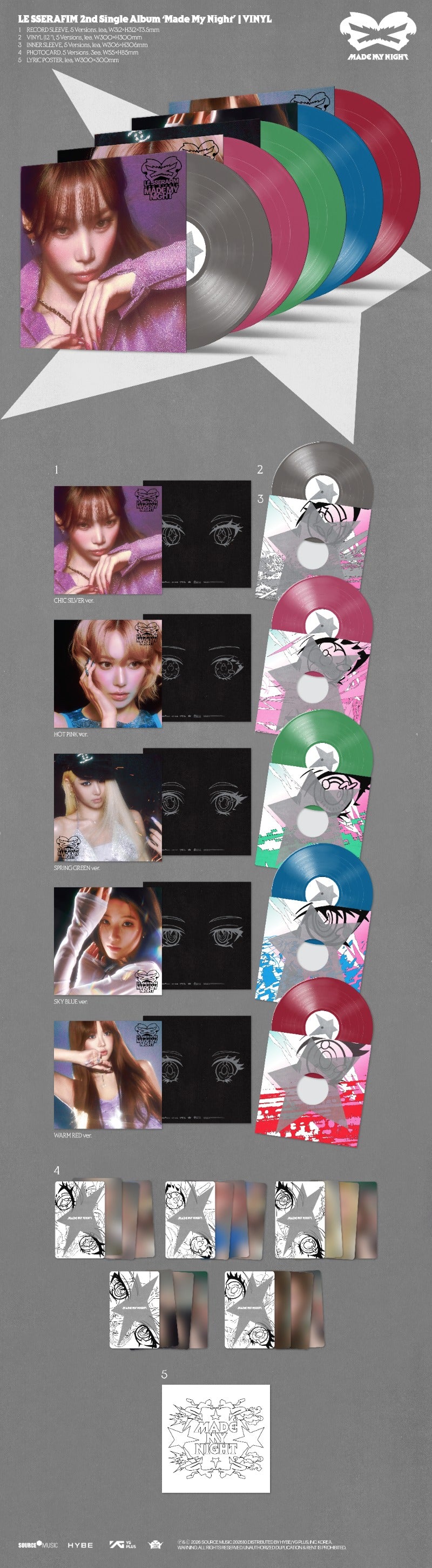 PRE-ORDER: LE SSERAFIM 2nd Single Album - Made My Night (Vinyl ver.)
