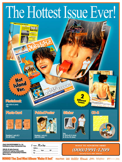 MINHO The 2nd Mini Album - Make it hot (Hot island Ver.) (Random)