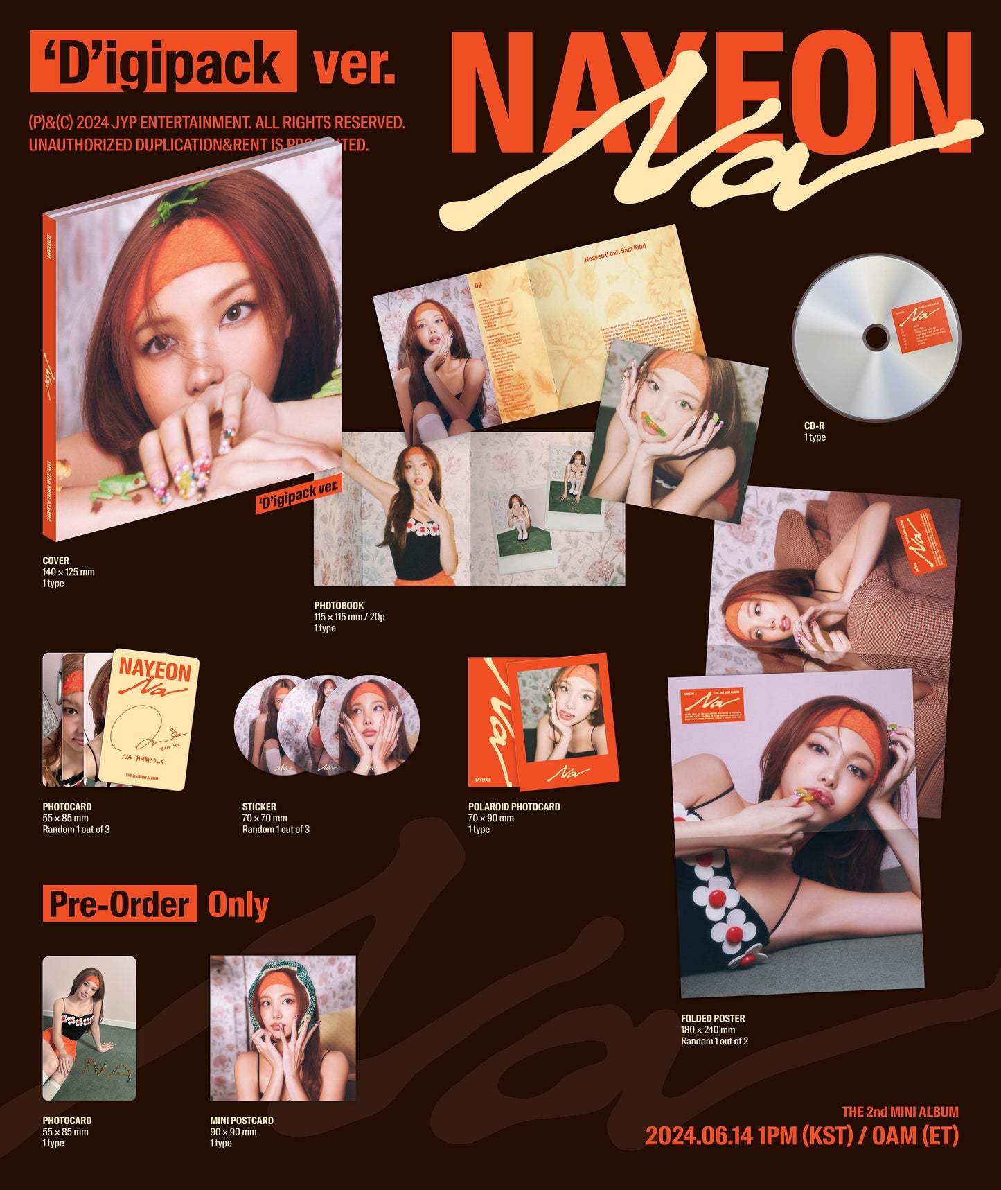 NAYEON THE 2nd MINI ALBUM – NA (‘D’igipack Ver.)