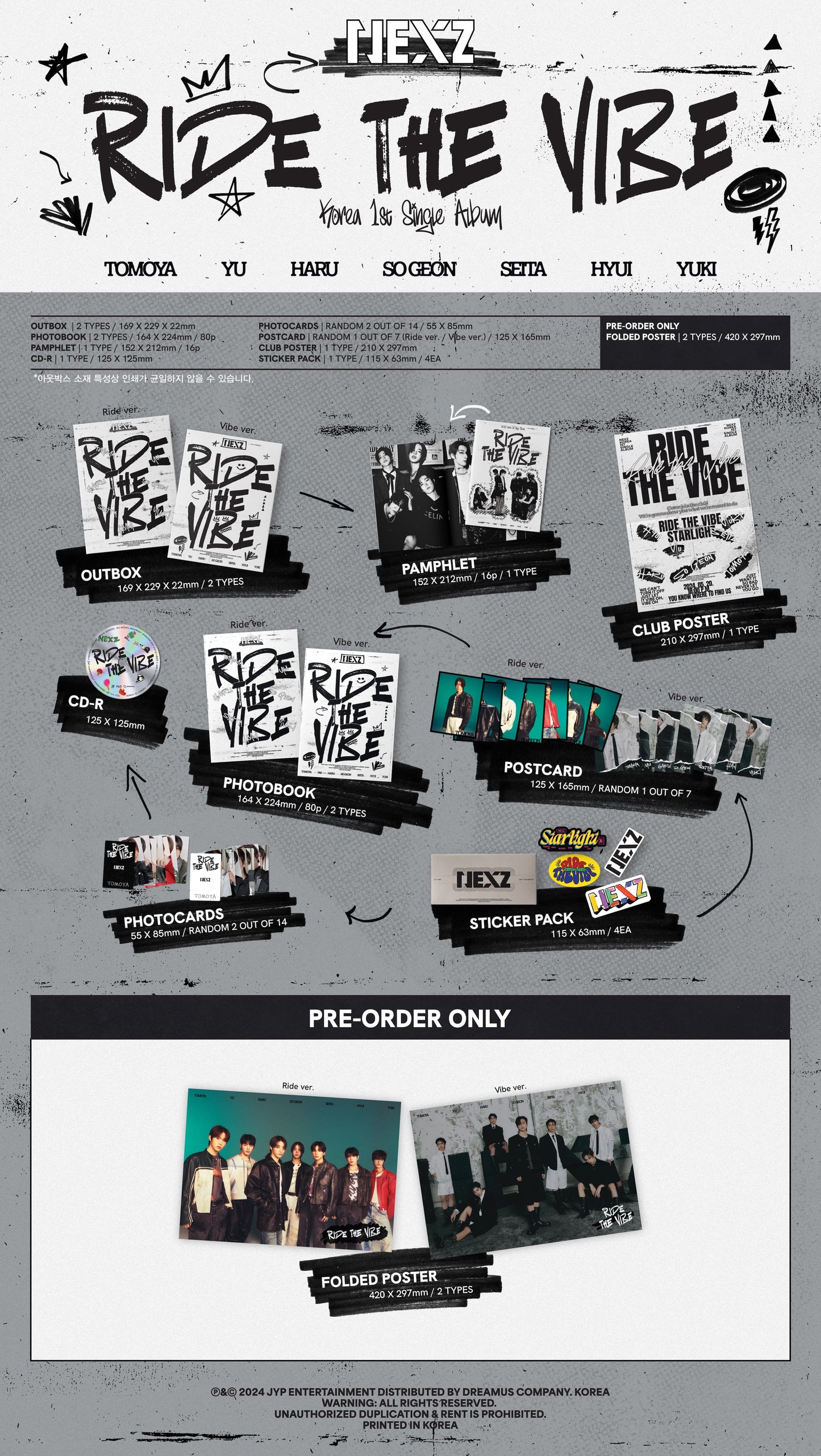 NEXZ Korea 1st Single Album – Ride the Vibe (Random)