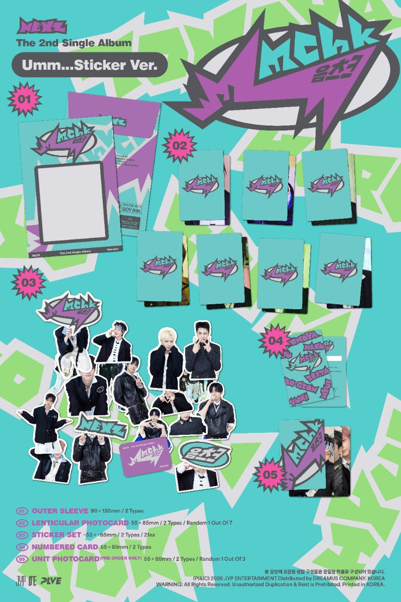 NEXZ The 2nd Single Album - Mmchk (Sticker Ver.) (Random)