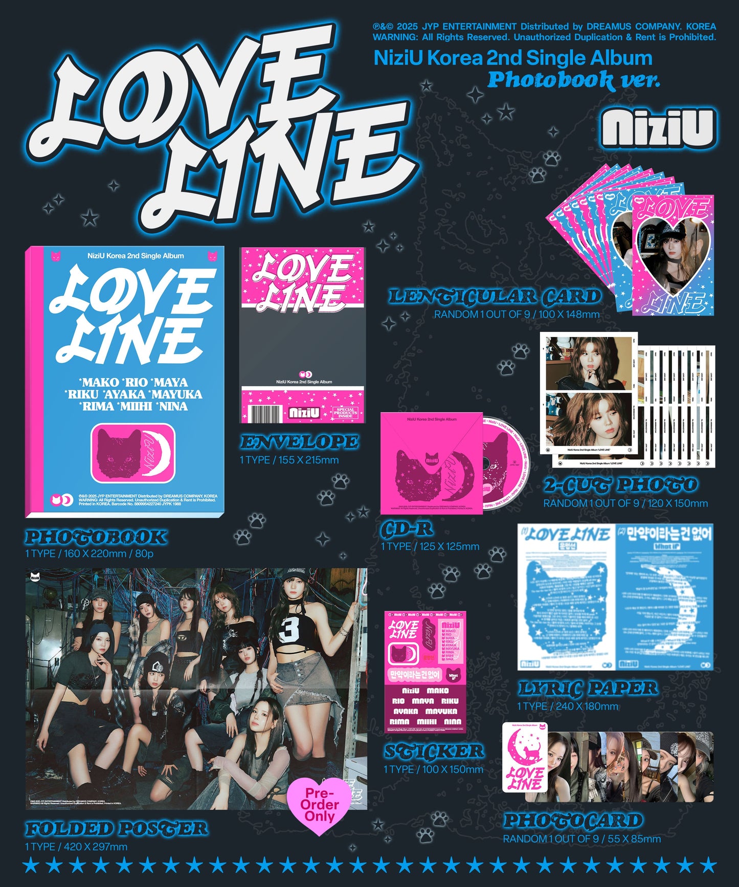 NiziU Korea 2nd Single Album – LOVE LINE (Photobook Ver.)