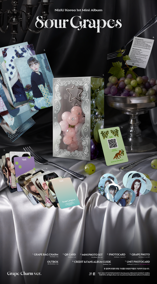 PRE-ORDER: NiziU Korea 1st Mini Album - Sour Grapes (Grape Charm Ver.)