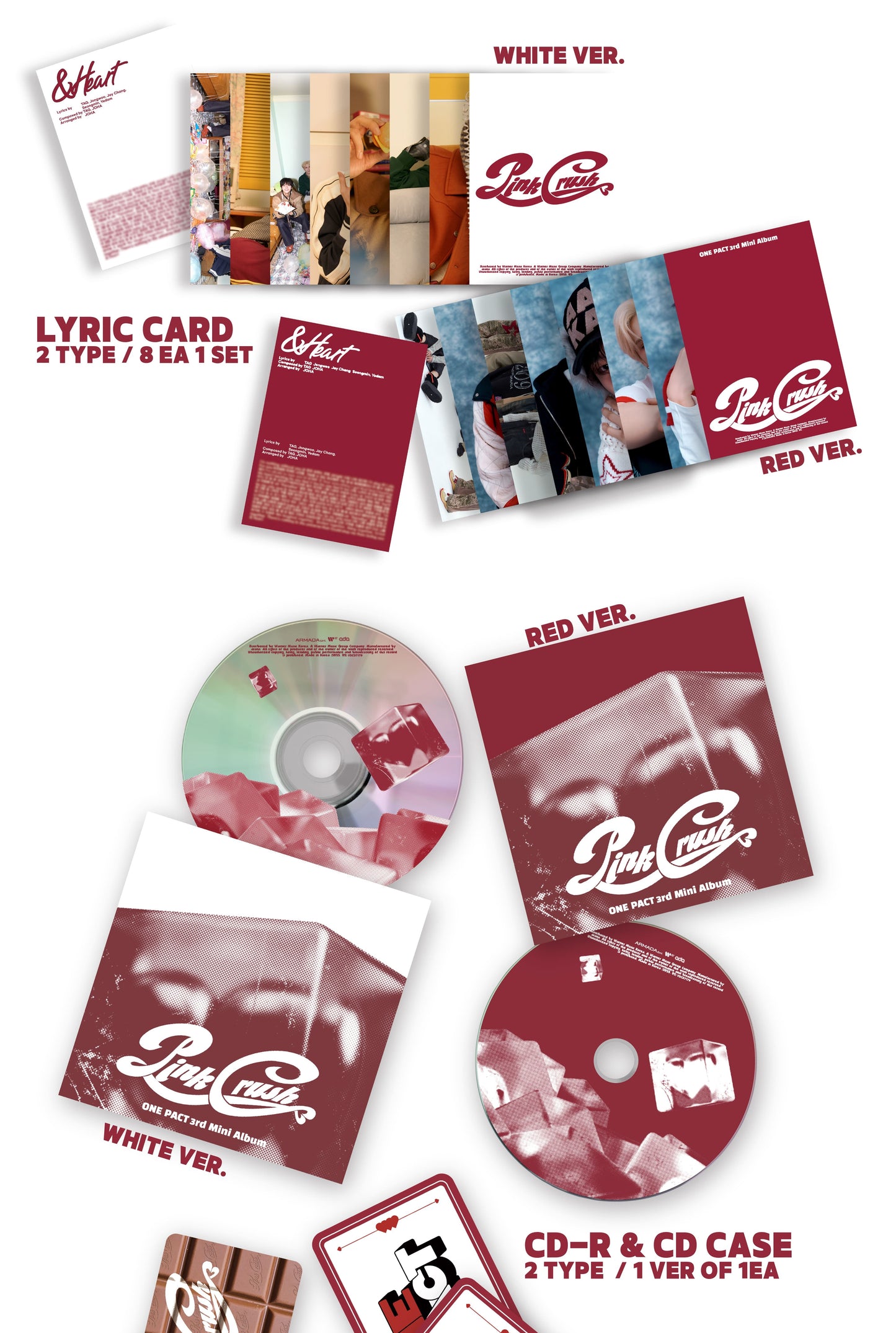 ONE PACT 3rd Mini Album – PINK CRUSH (Random)
