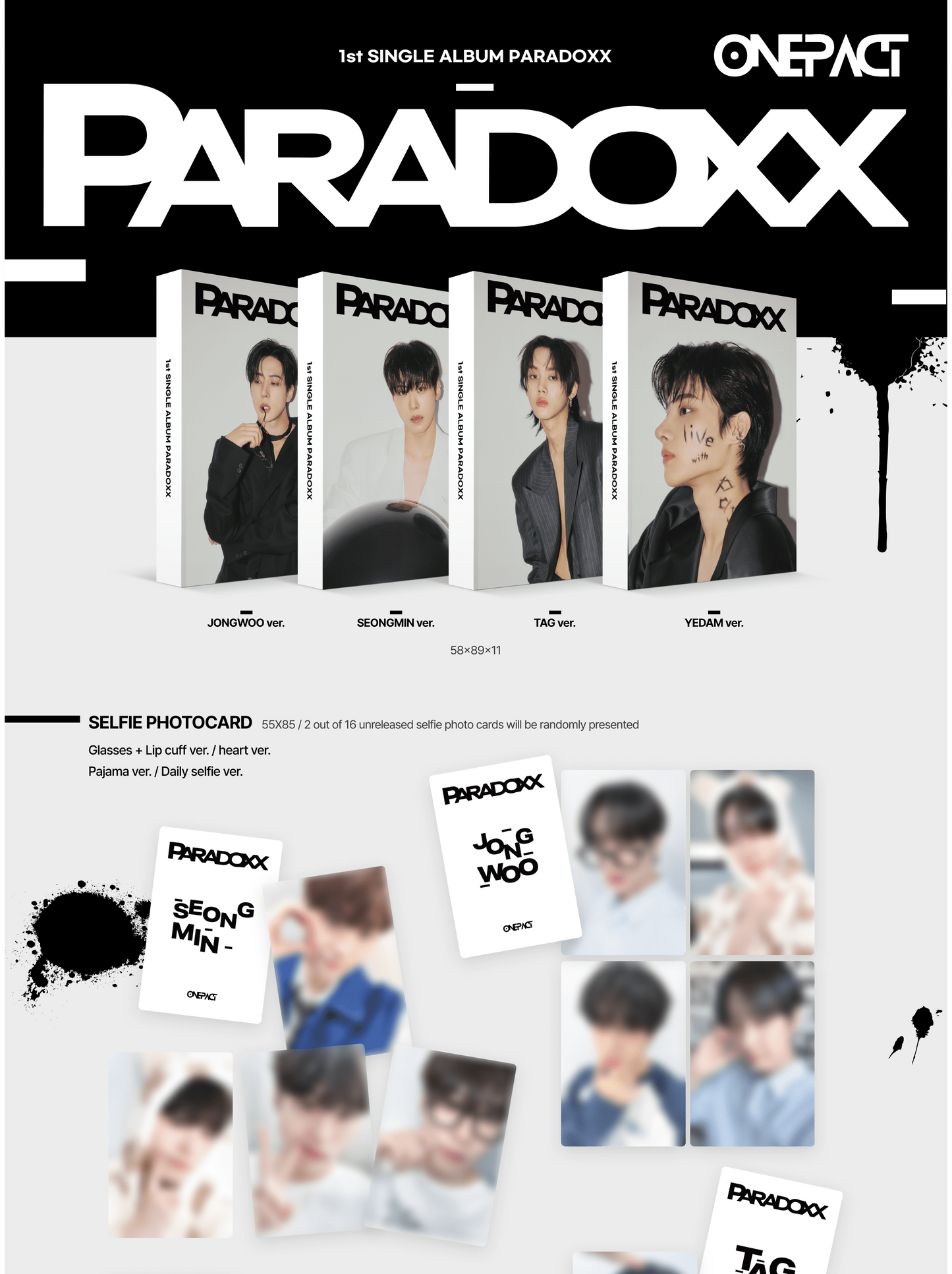 ONE PACT 1ST SINGLE ALBUM – PARADOXX (hello Photocard Album) (Random)