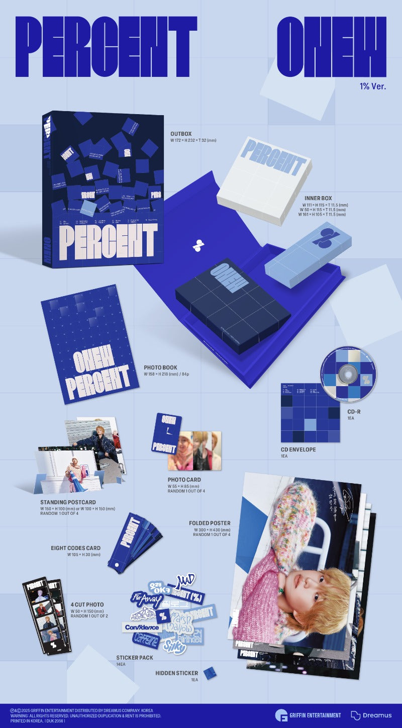 ONEW 2nd Album – PERCENT (Photobook Ver.) (Random)