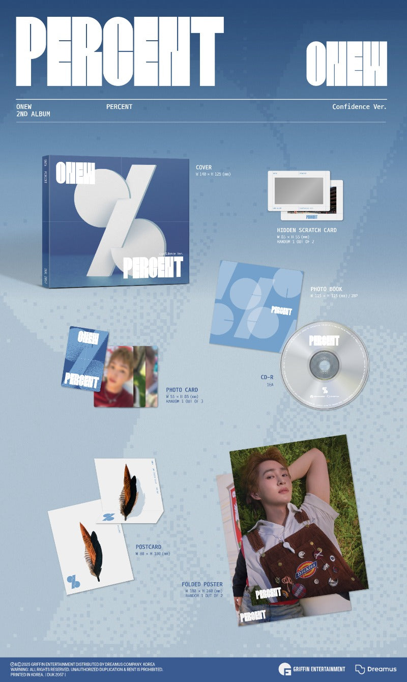 ONEW 2nd Album – PERCENT (Digipack Ver.) (Random)