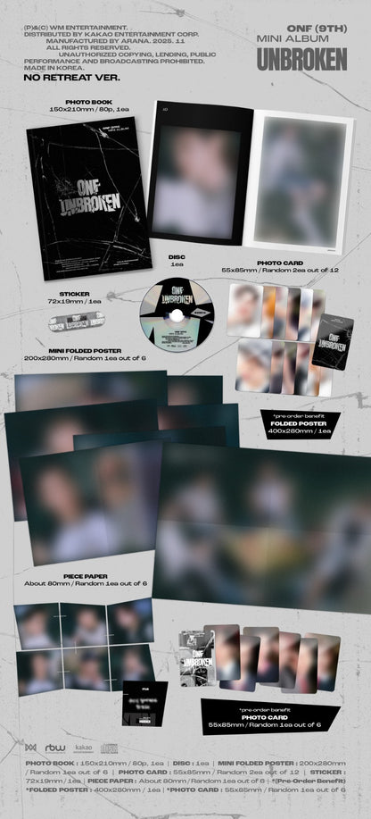 ONF 9th Mini Album - UNBROKEN (Random)