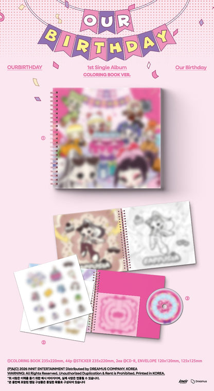 PRE-ORDER: OURBIRTHDAY 1st Single Album - Our Birthday (Coloring Book Ver.)