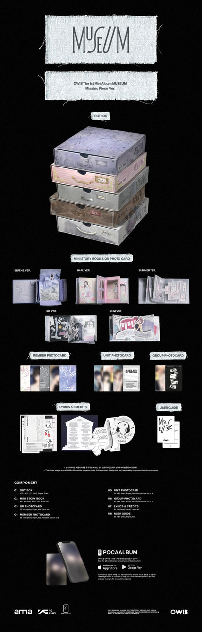 OWIS The 1st Mini Album - MUSEUM (Missing Piece Ver.) (Random)