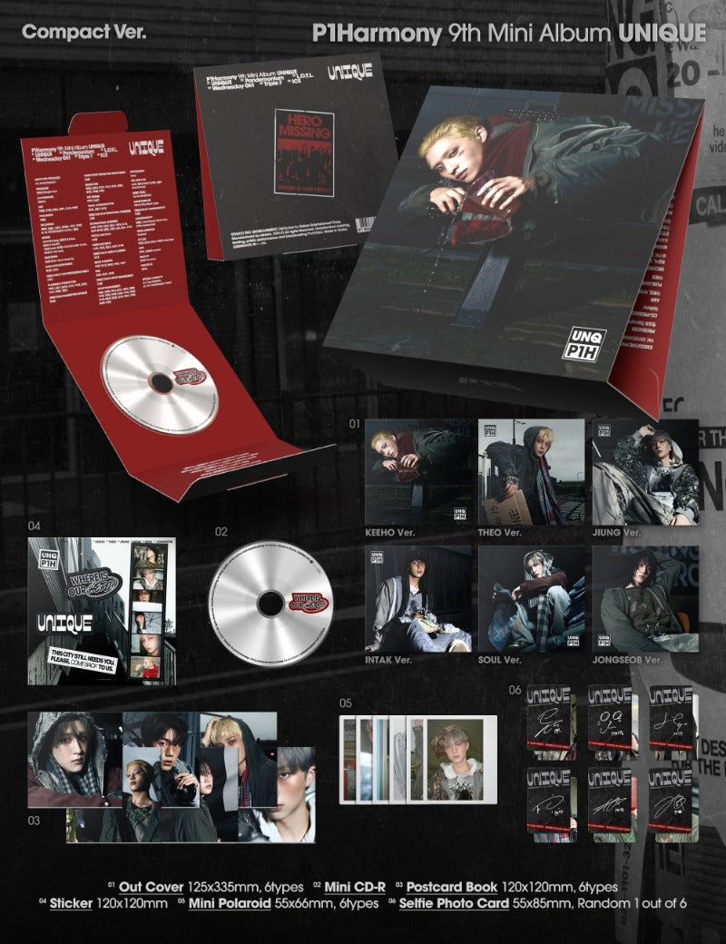 PRE-ORDER: P1Harmony 9th Mini Album – UNIQUE (Compact Ver.) (Random)