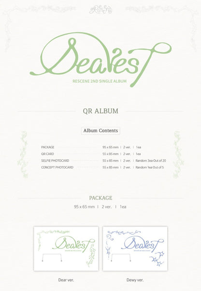 RESCENE 2nd Single Album – Dearest (QR Ver.) (Random)