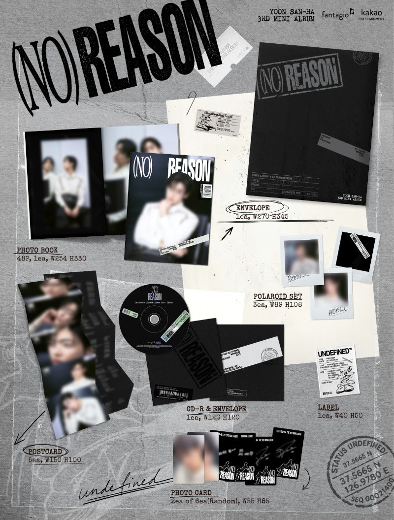 PRE-ORDER: YOON SAN-HA (Astro) 3rd Mini Album - NO REASON (Random)