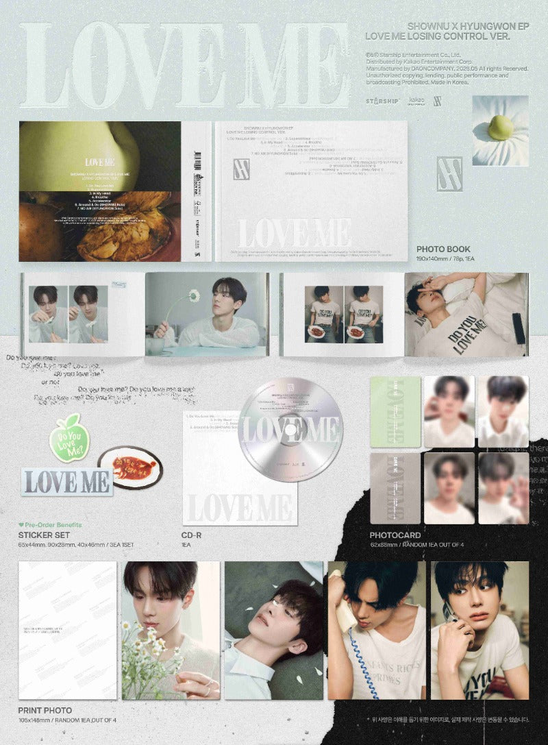 SHOWNU X HYUNGWON EP - LOVE ME (Love Me Or Not / Losing Control Ver.)