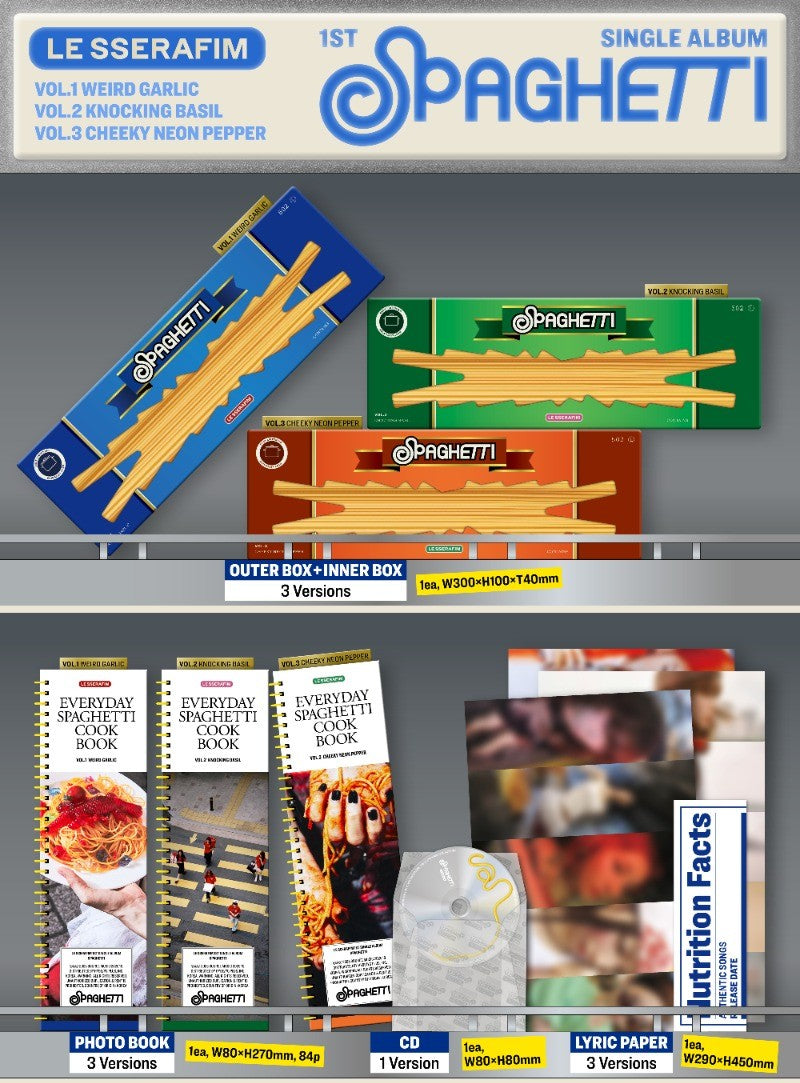 LE SSERAFIM 1st Single Album - SPAGHETTI (Random)