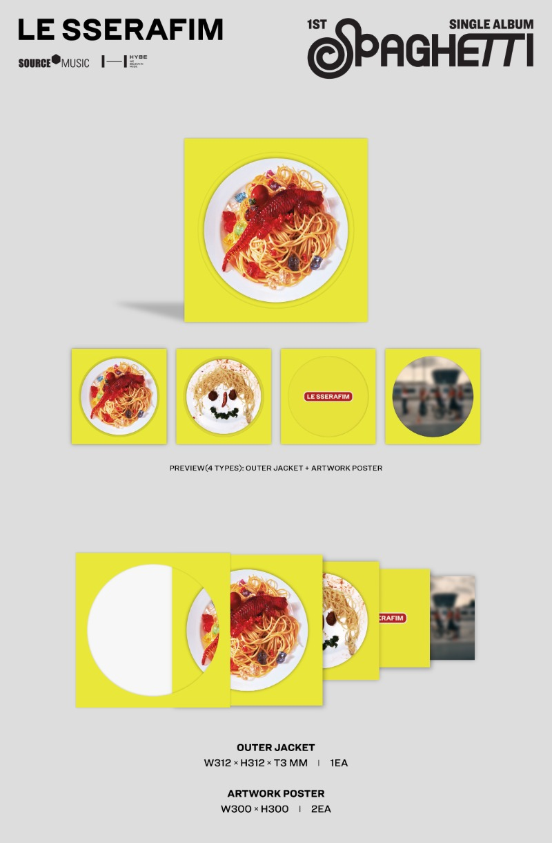 LE SSERAFIM 1st Single Album - SPAGHETTI (Vinyl) (Random)